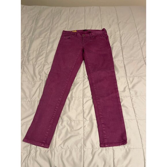 J. Crew Factory Toothpick Skinny Jeans Jazzy Purple Womens Size 27 Denim Stretch - Picture 2 of 4